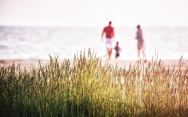 une famille en vacances